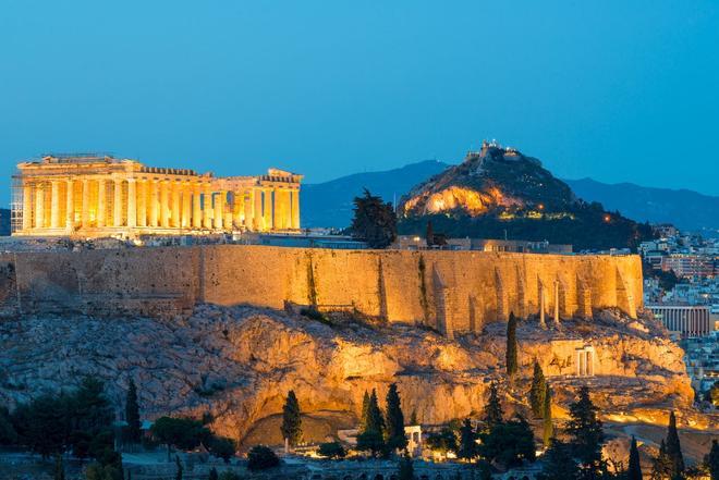 Panteón y colina de la Acrópolis, Atenas, Grecia