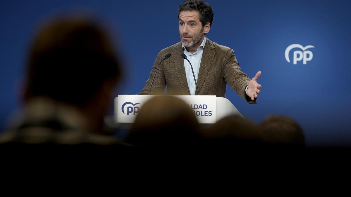 Borja Sémper en la sede del Partido Popular.