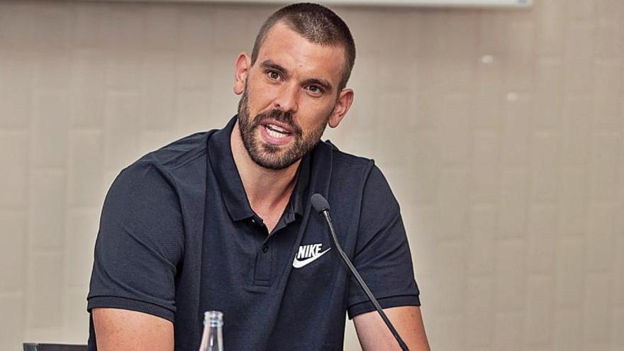 Marc Gasol durant una roda de premsa