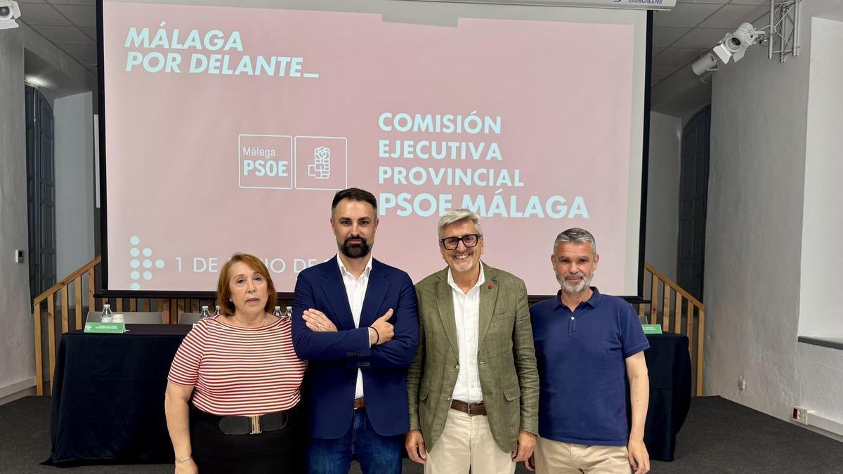 Carmen Martín, Mariano Ruiz, Josele Aguilar y José Bernal, miembros del PSOE de Málaga