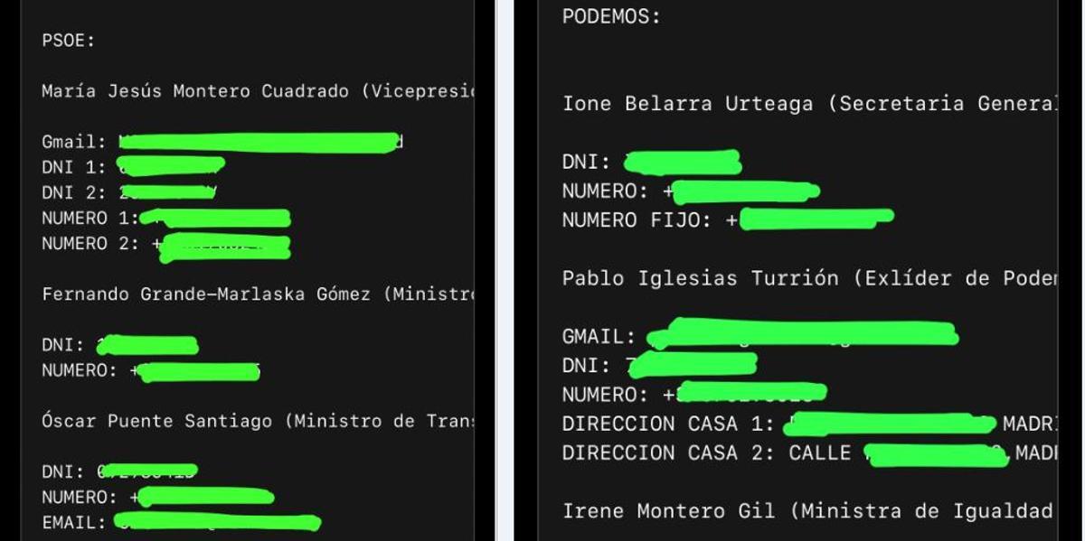 Detinguts dos joves per filtrar dades de Sánchez i diversos ministres