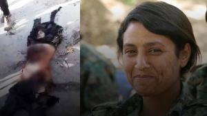 La combatent Amina Omar coneguda com a Barin Kobane, mutilada per les forces turcosirianes.