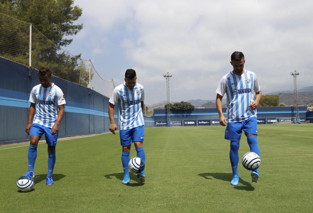 El Málaga CF presenta a Sadiku , González, y Benkhemassa