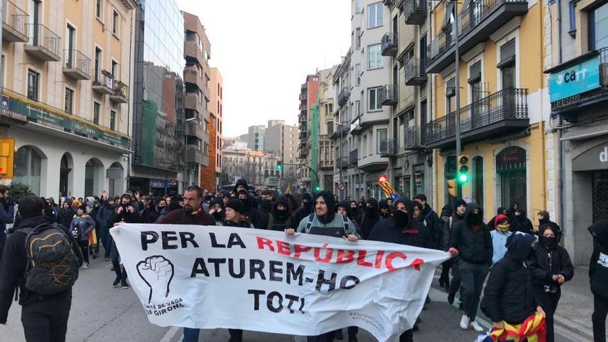 Accions dels piquets en la vaga del 21-F a Girona