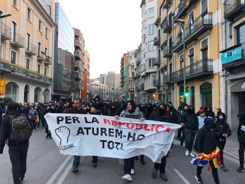 Accions dels piquets en la vaga del 21-F a Girona