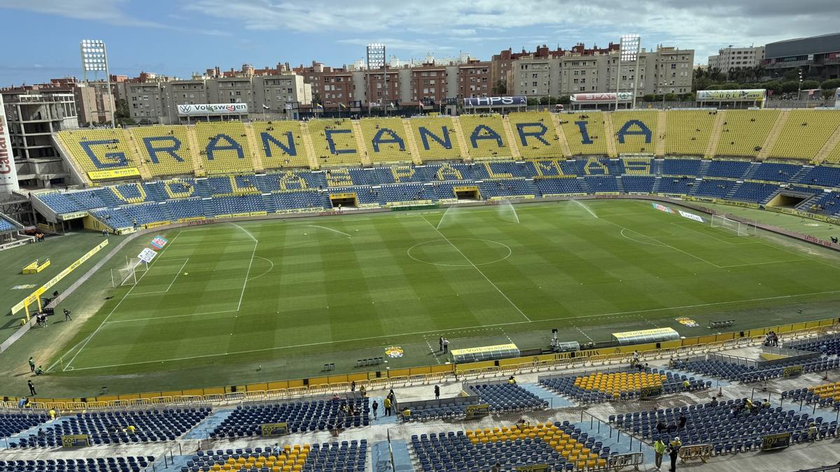 Imagen del Estadio de Gran Canaria, que hoy registrará la mejor entrada del curso, una hora antes del pulso.