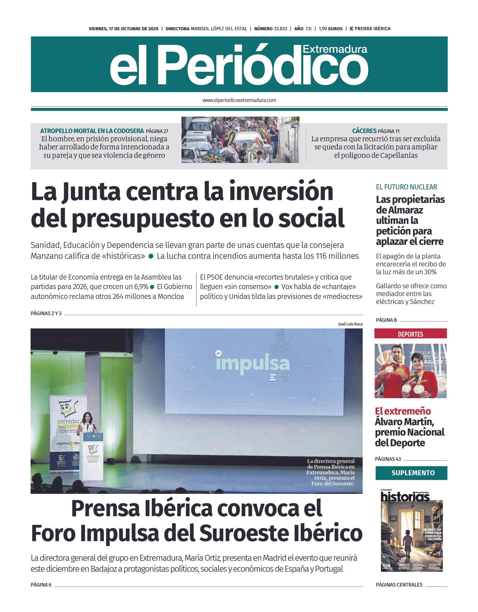 Consulta la portada correspondiente al día 17 de octubre de 2025