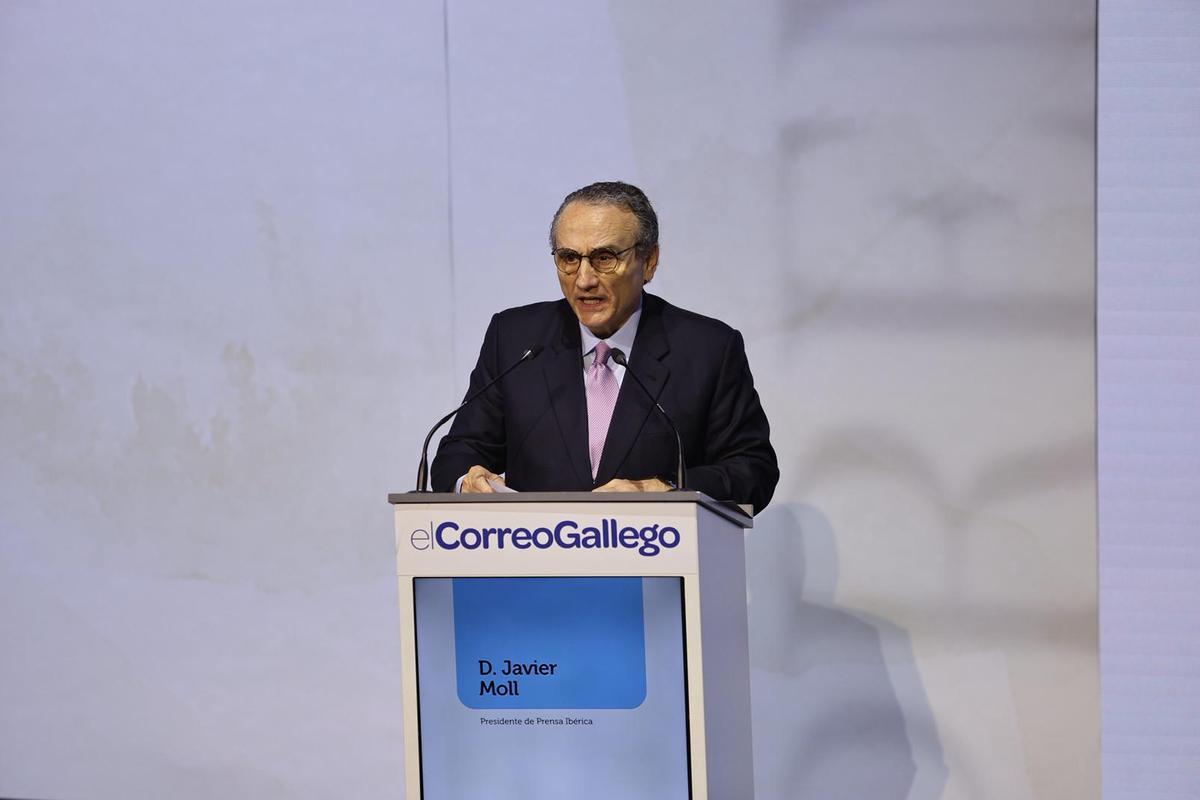 Javier Moll durante su discurso en la gala de los premios Gallegos del Año
