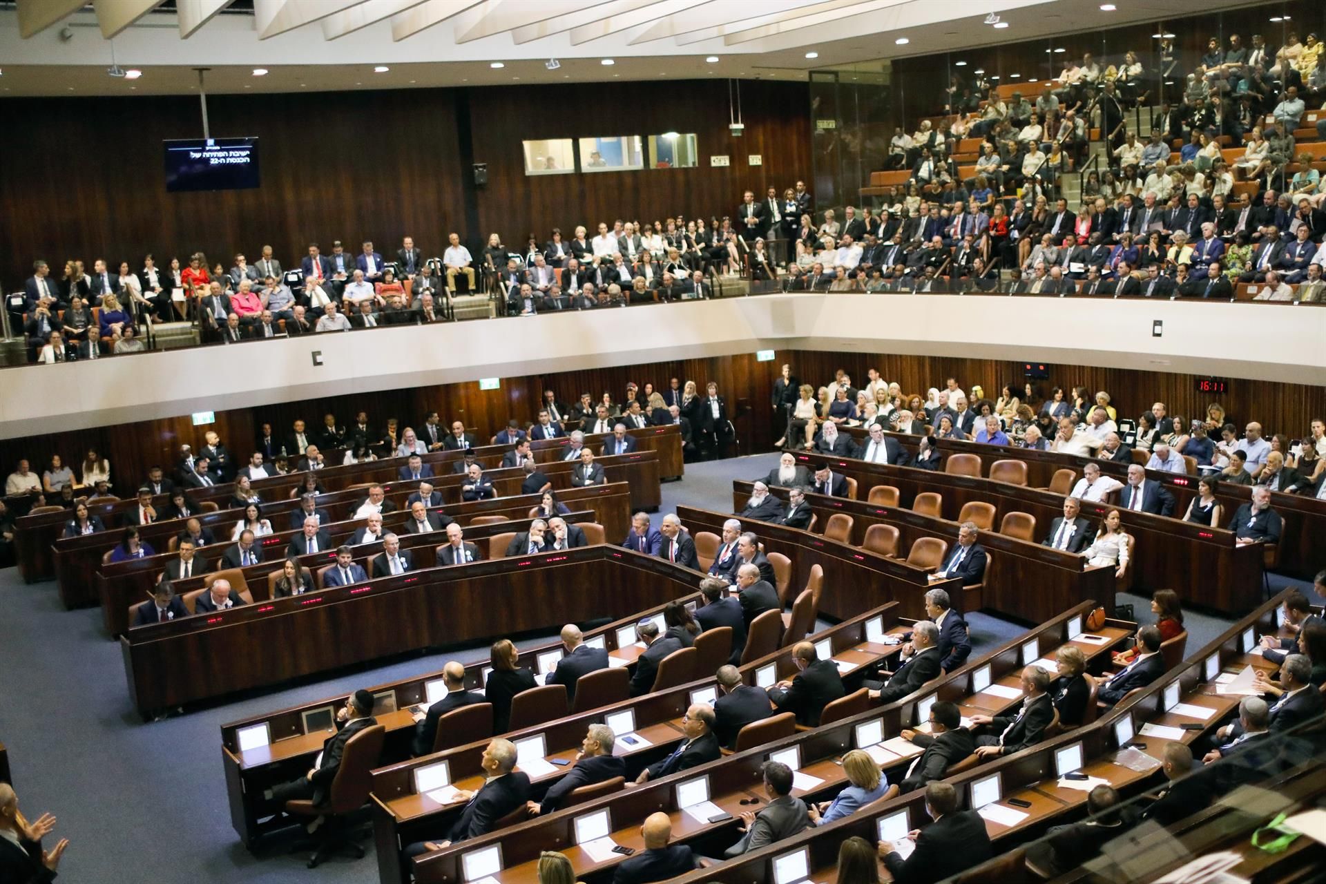 Vista general de una sesión en el Parlamento de Israel, la Knesset.