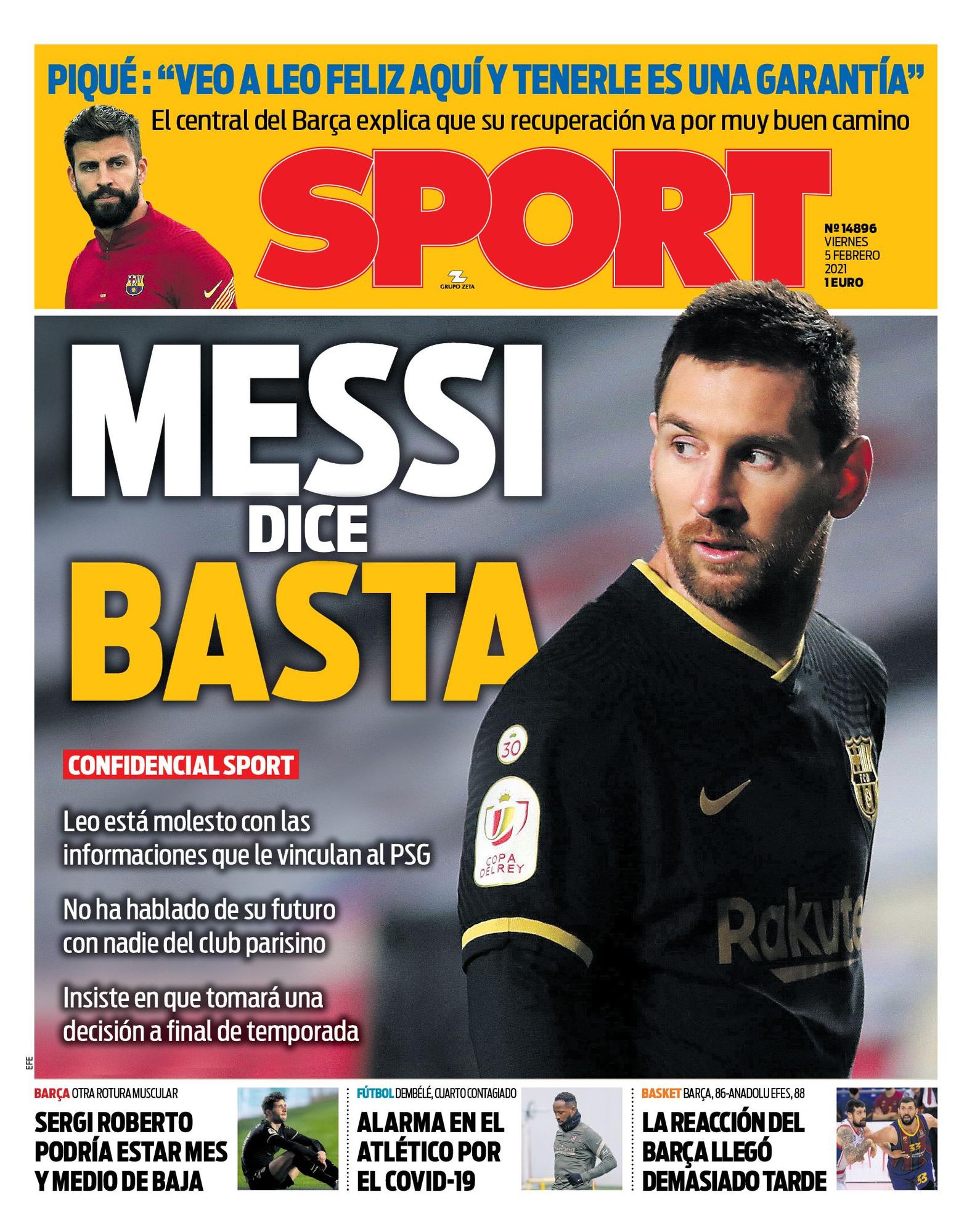 Esta es la portada de SPORT