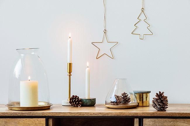 Decoración de Navidad con velas