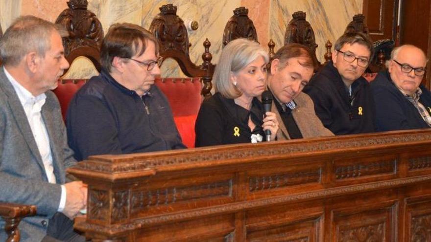 Maria Antònia Ortega, regidora del PDeCAT defensant la moció del seu grup al ple de dijous