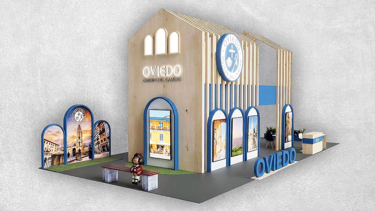 Una infografía sobre el stand de Oviedo.
