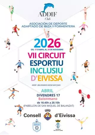 ADDIF recorrerá Ibiza con diez jornadas de deporte inclusivo en la séptima edición del Circuit Inclusiu Illa d’Eivissa