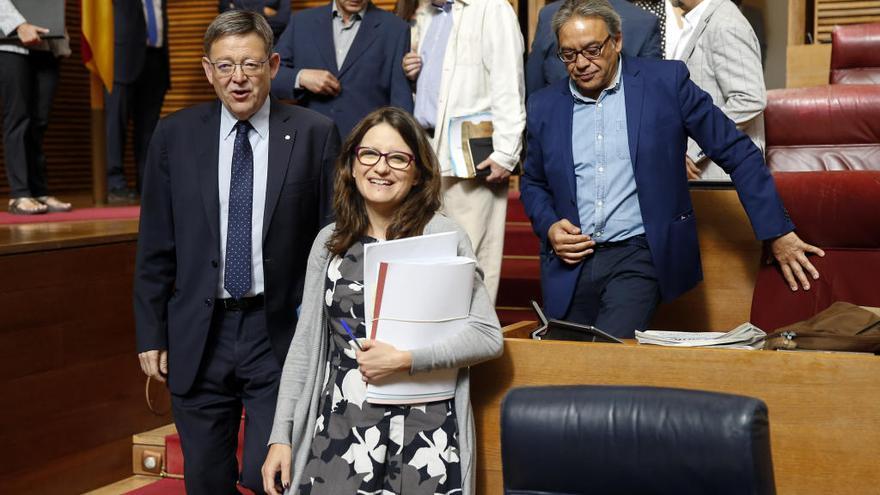 Mónica Oltra, en la sesión de hoy en las Corts.