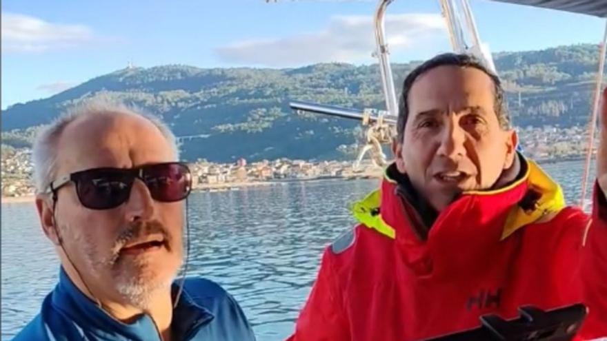 El velero «Embat» parte de Moaña para cruzar el océano Atlántico