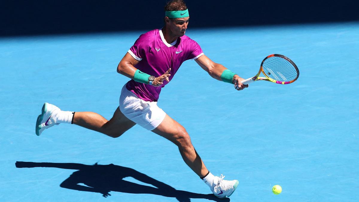 Rafa Nadal, durante la primera ronda en el Open de Australia