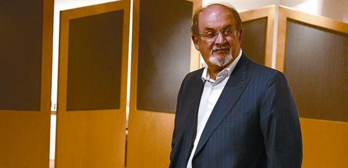 Salman Rushdie, ahir al Círculo de Lectores de Madrid, on va presentar les seves memòries.