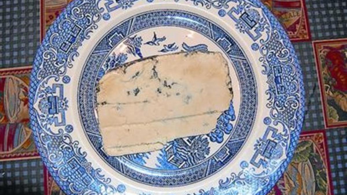 Un plato de queso Blau d'Osona, del Molí de la Llavina.