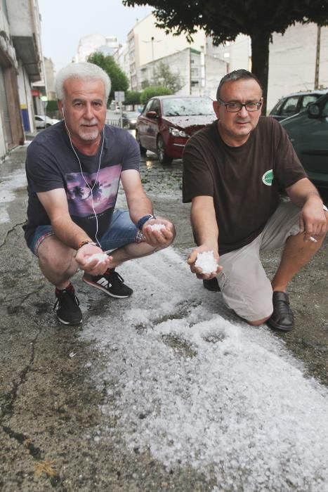 Fuerte tormenta y granizo en O Carballiño