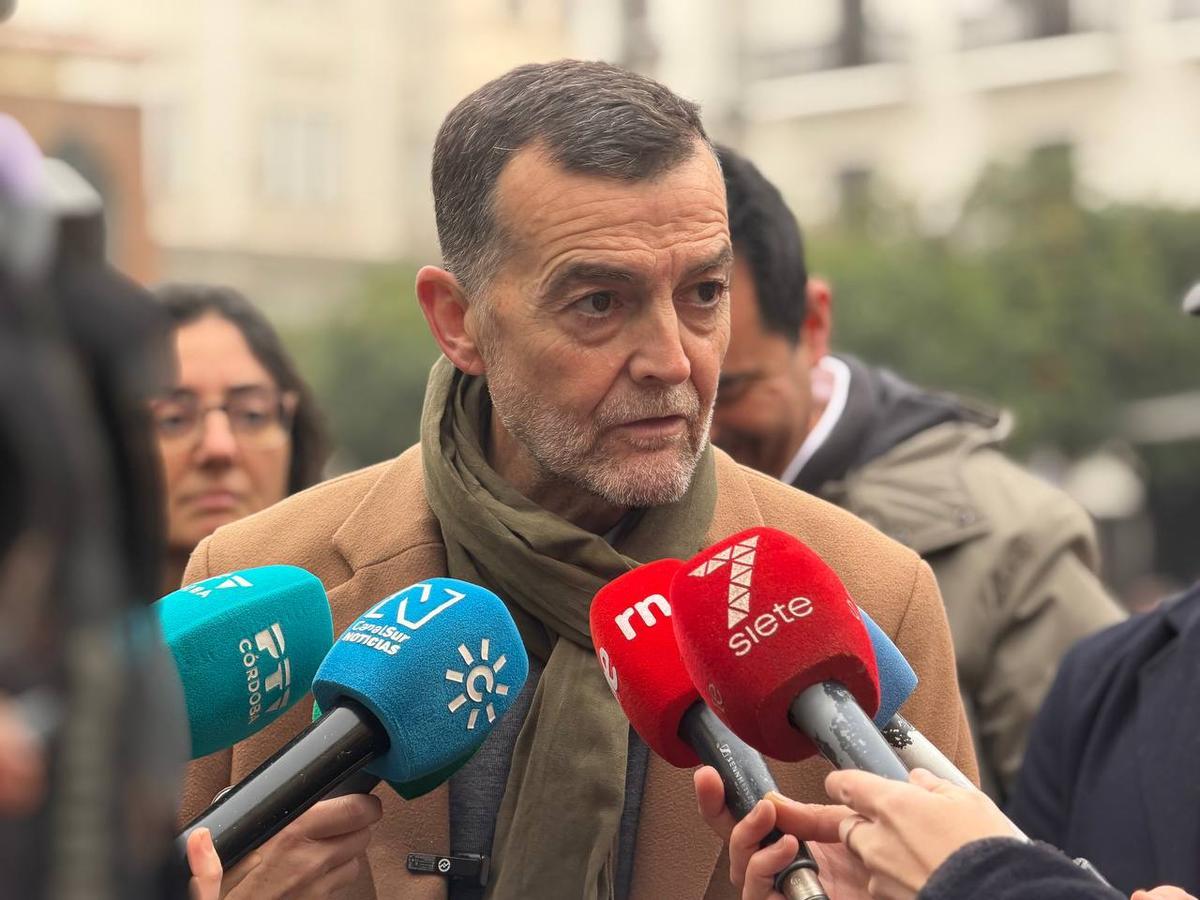 Antonio Maíllo, coordinador federal de IU, en Las Tendillas.