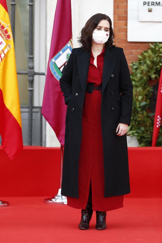 Isabel Díaz Ayuso en el acto en memoria de las víctimas del 11-M en la Puerta del Sol de Madrid