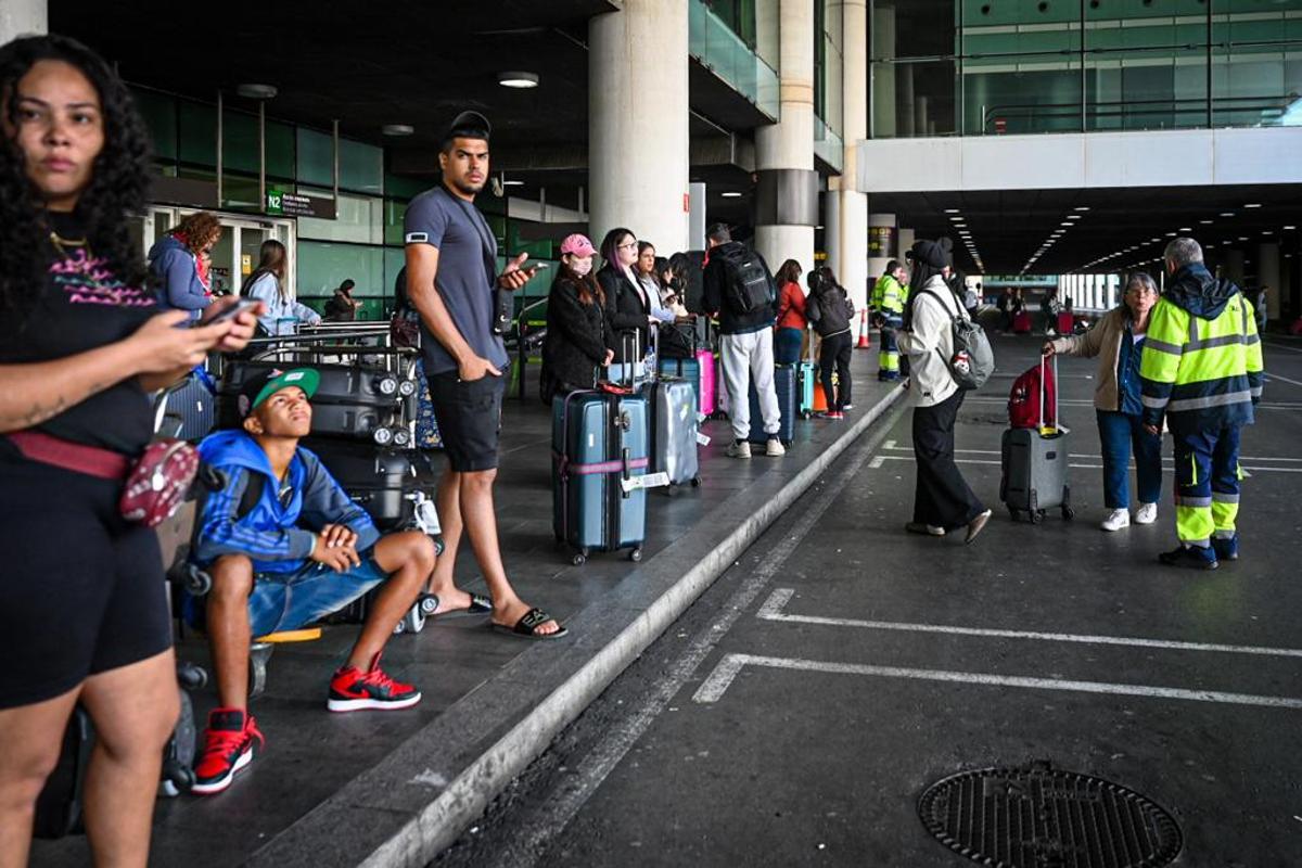 Protesta de taxis en el aeropuerto de Barcelona