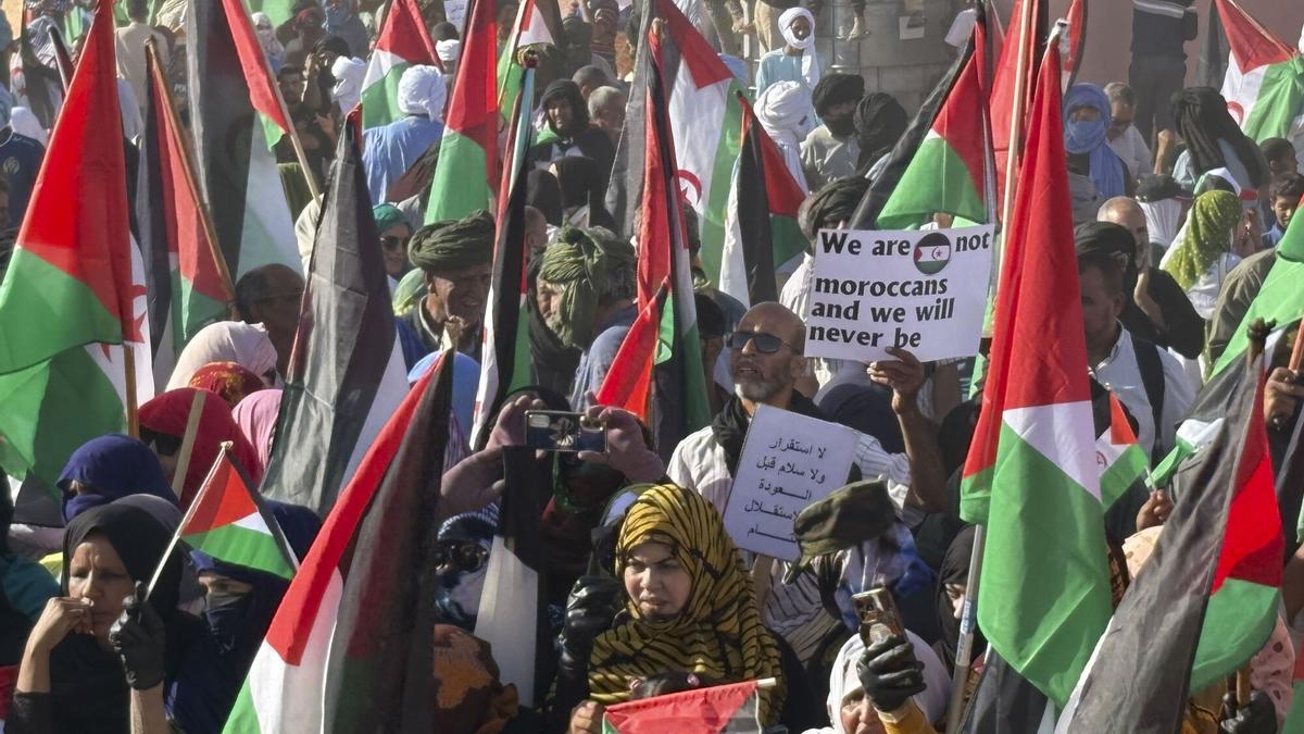 Protestas saharauis en Tinduf, localidad en la que se desarrollaron varios de los proyectos subvencionados el año pasado