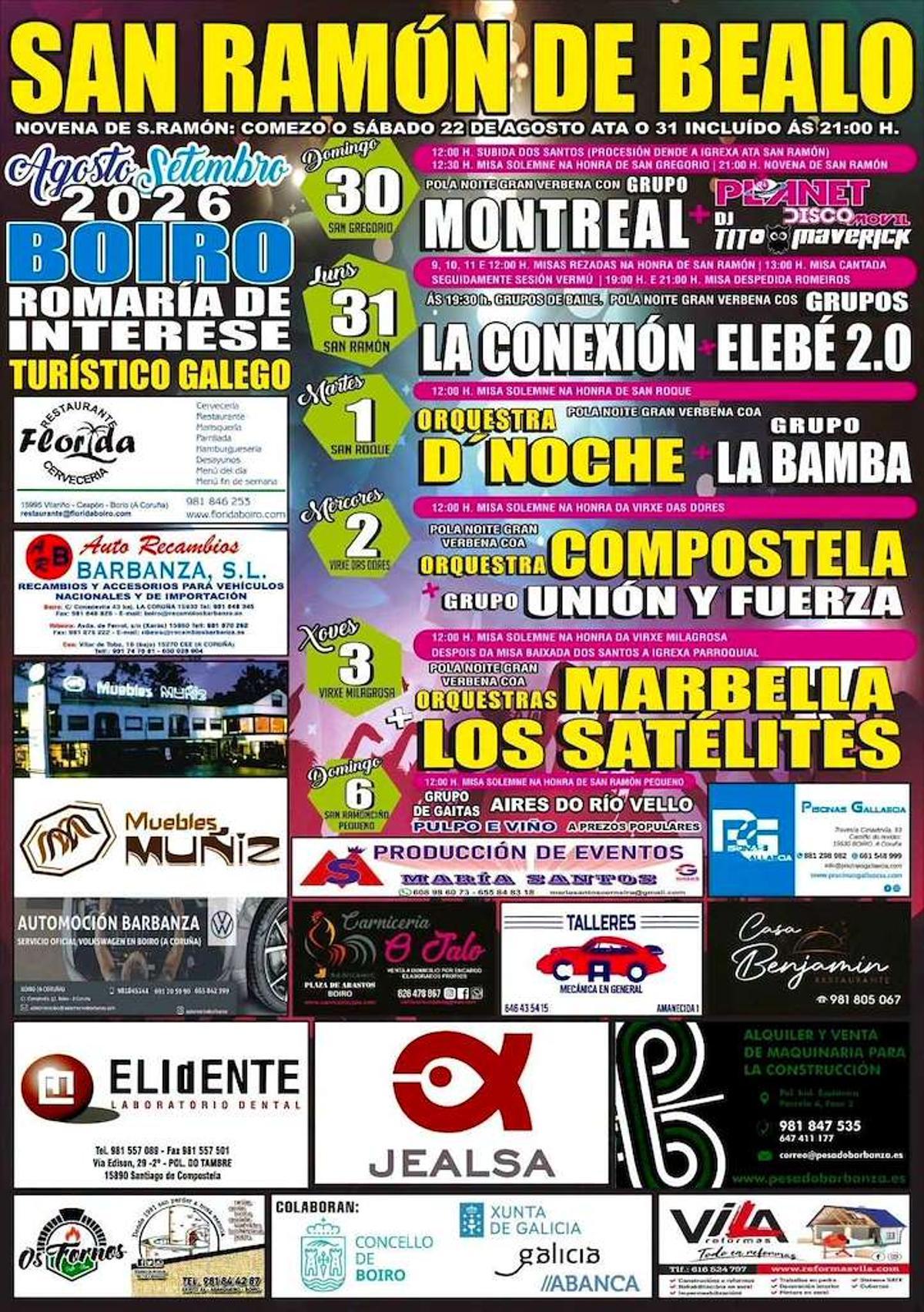 Cartel das festas de San Ramón de Bealo.