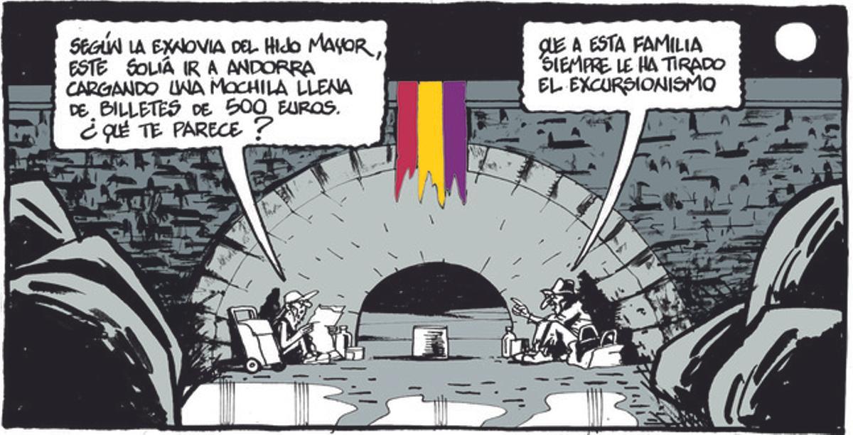 5 de agosto del 2014. Viñeta de Ferreres sobre las declaraciones de la exnovia de Jordi Pujol júnior que abrieron la caja de los truenos.