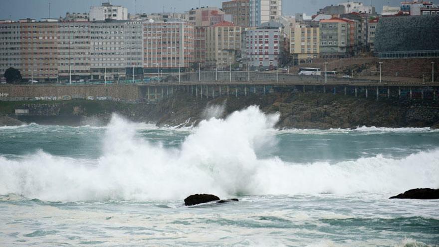 Viento y oleaje en A Coruña.