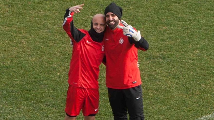 Casares y Chema, al término de un entrenamiento del curso 14/15