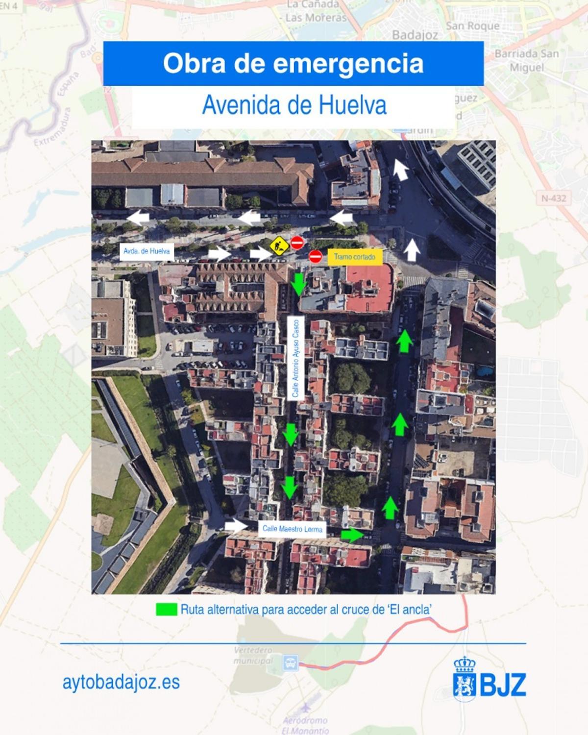 Plano con los cambios en el tráfico.