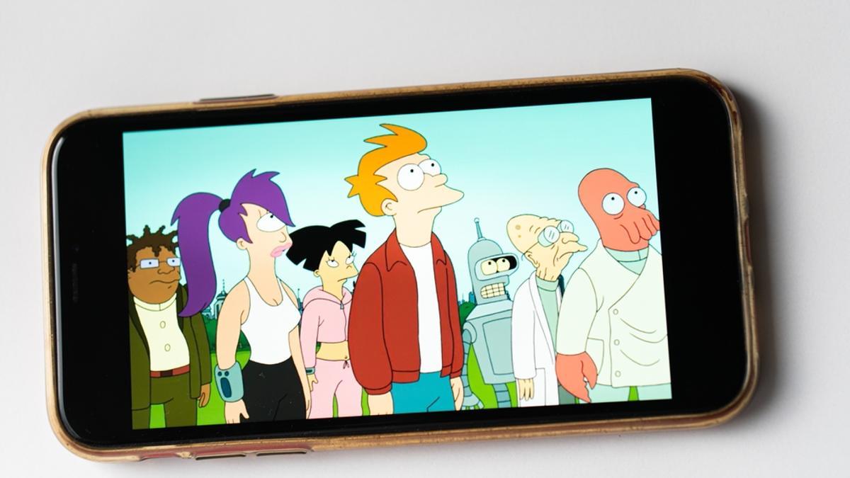 Imagen de 'Futurama' en un smartphone.