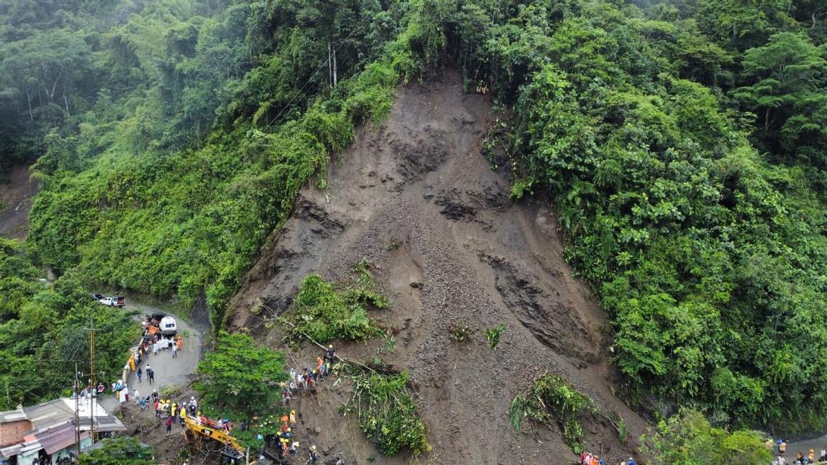 La Unitat Nacional per a la Gestió del Risc de Desastres (UNGRD) de Colòmbia informa del lliscament de terra a Pueblo Rico, Risaralda