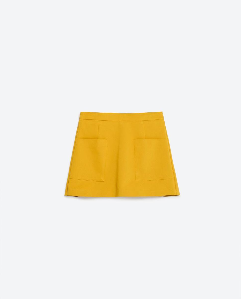 Falda pantalón amarillo, Zara