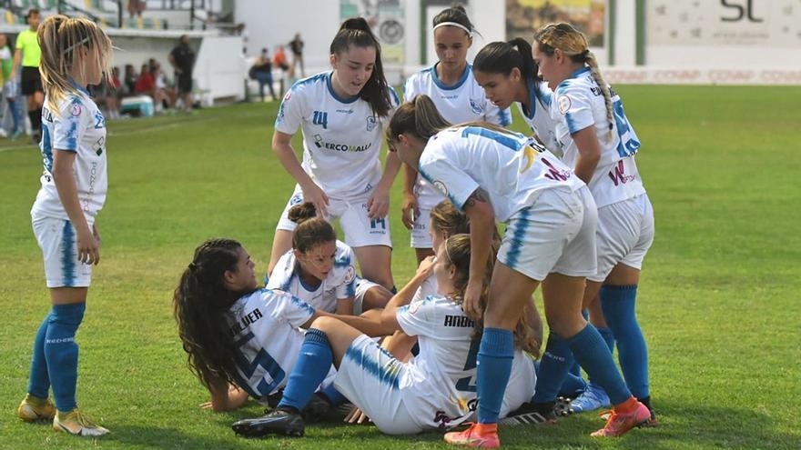 Jugadoras del Pozoalbense celebran un gol.