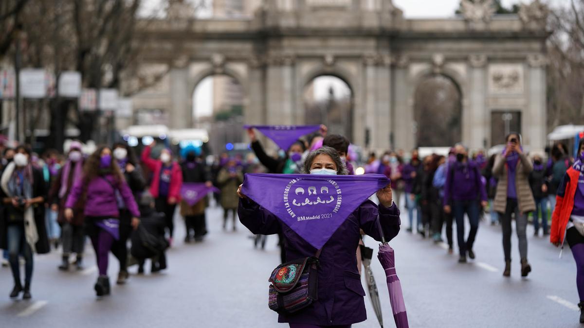 Manifestación feminista el 8M, Día de la Mujer.