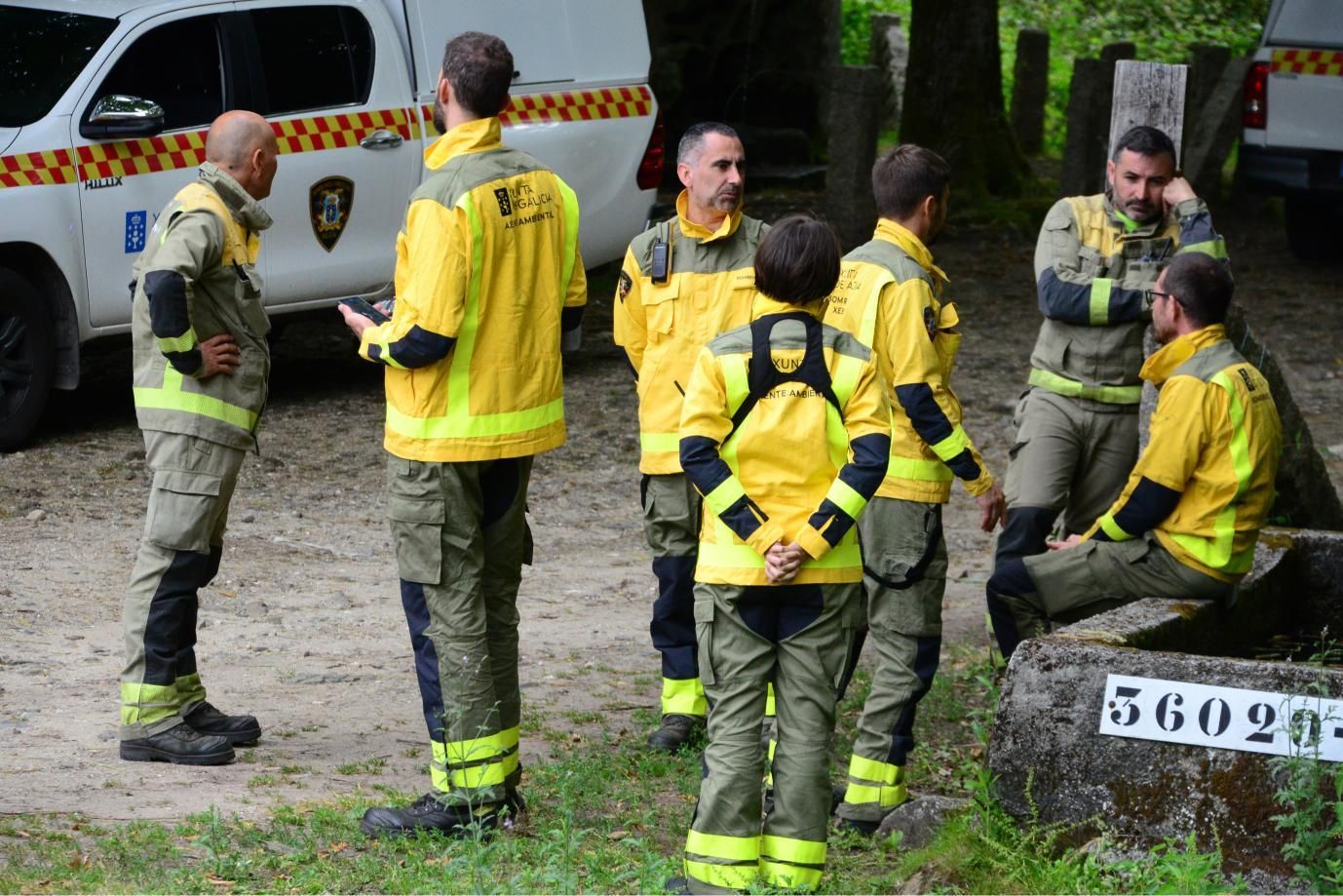 Las imágenes del simulacro contra incendios forestales en Moaña
