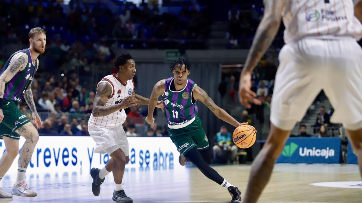 Imagen del partido entre el Unicaja y el Manisa jugado en el Palacio Martín Carpena.