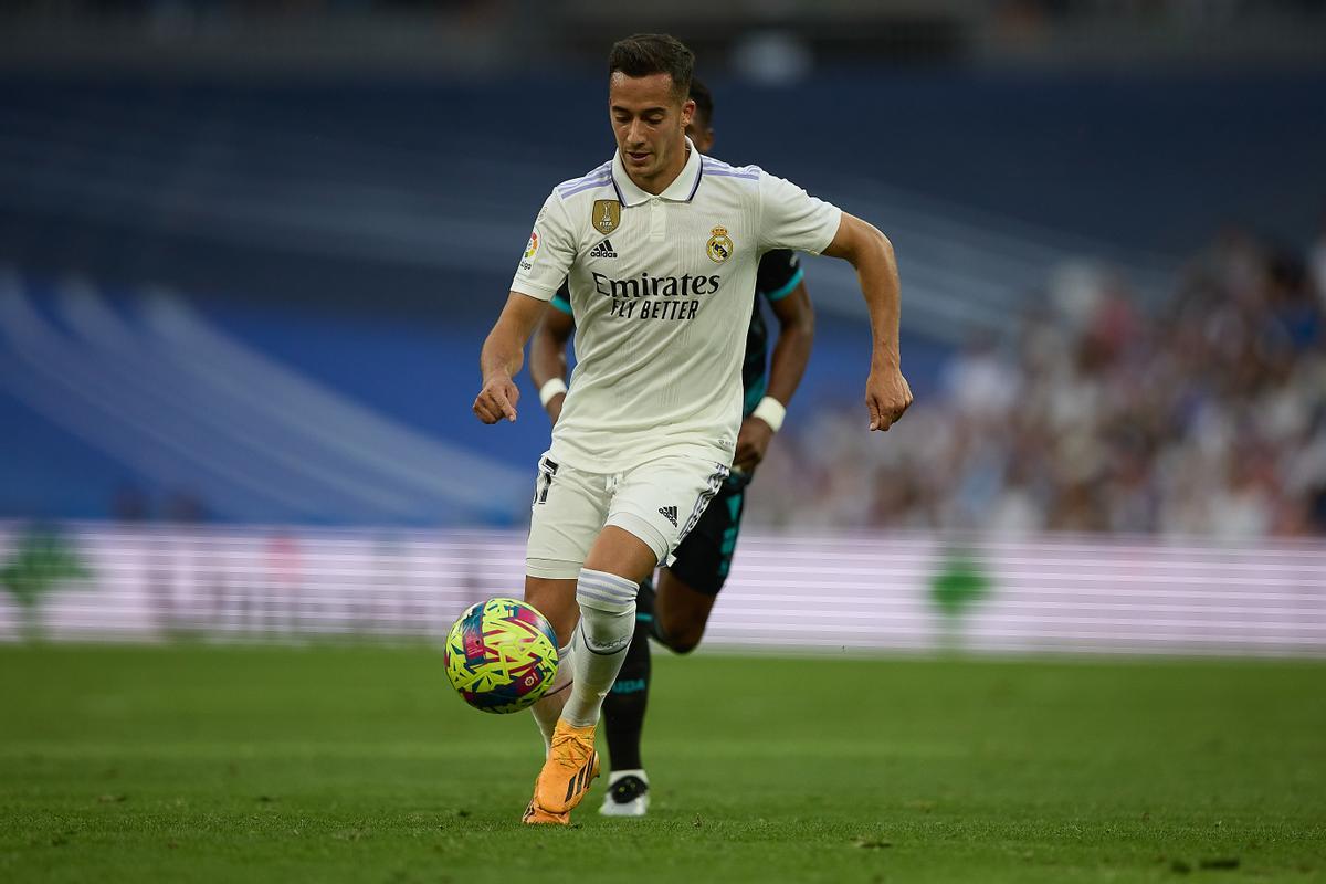 Lucas Vázquez durante un partido de Liga en el Santiago Bernabéu