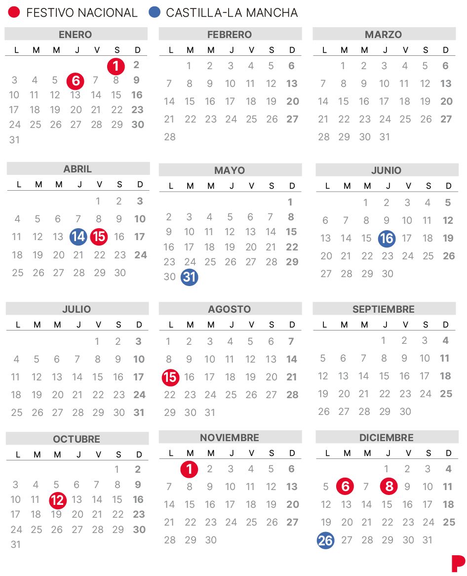 Calendario laboral Castilla La Mancha