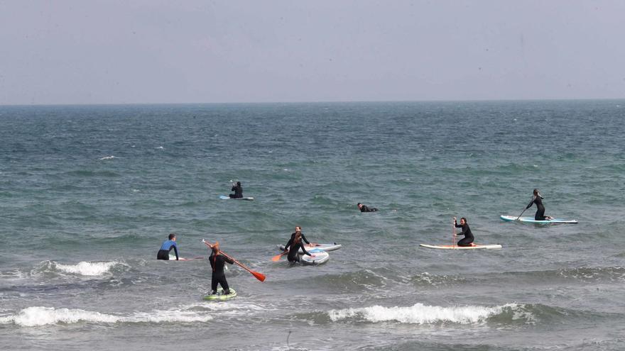 Pádel surf en la playa del Perellonet. | LEVANTE-EMV