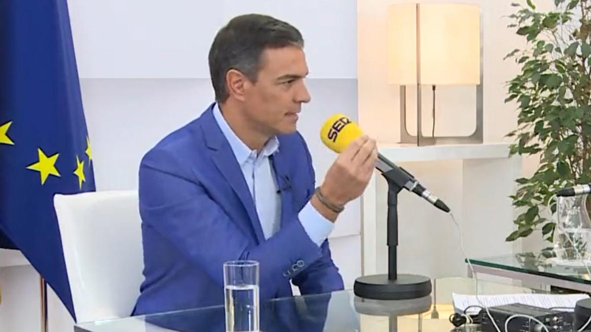 Pedro Sánchez, durante la entrevista