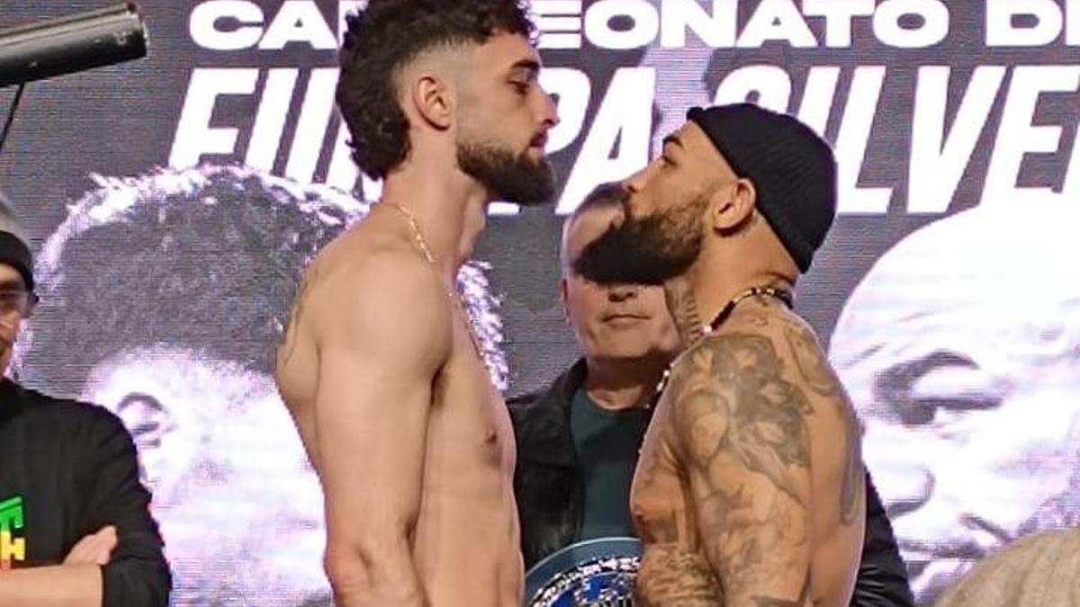 Navarro y el suizo Kongolo, en la ceremonia de pesaje.