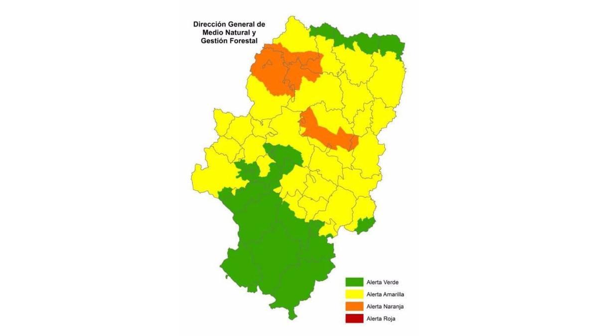 Alerta naranja por incendios forestales en Aragón