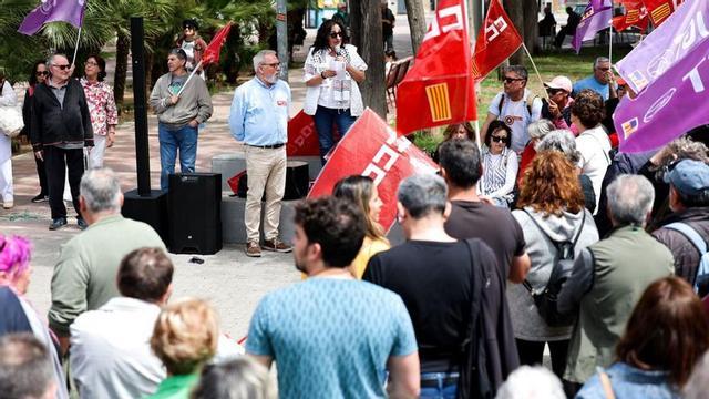 Concentración en Eivissa este año por el 1 de Mayo. | TONI ESCOBAR
