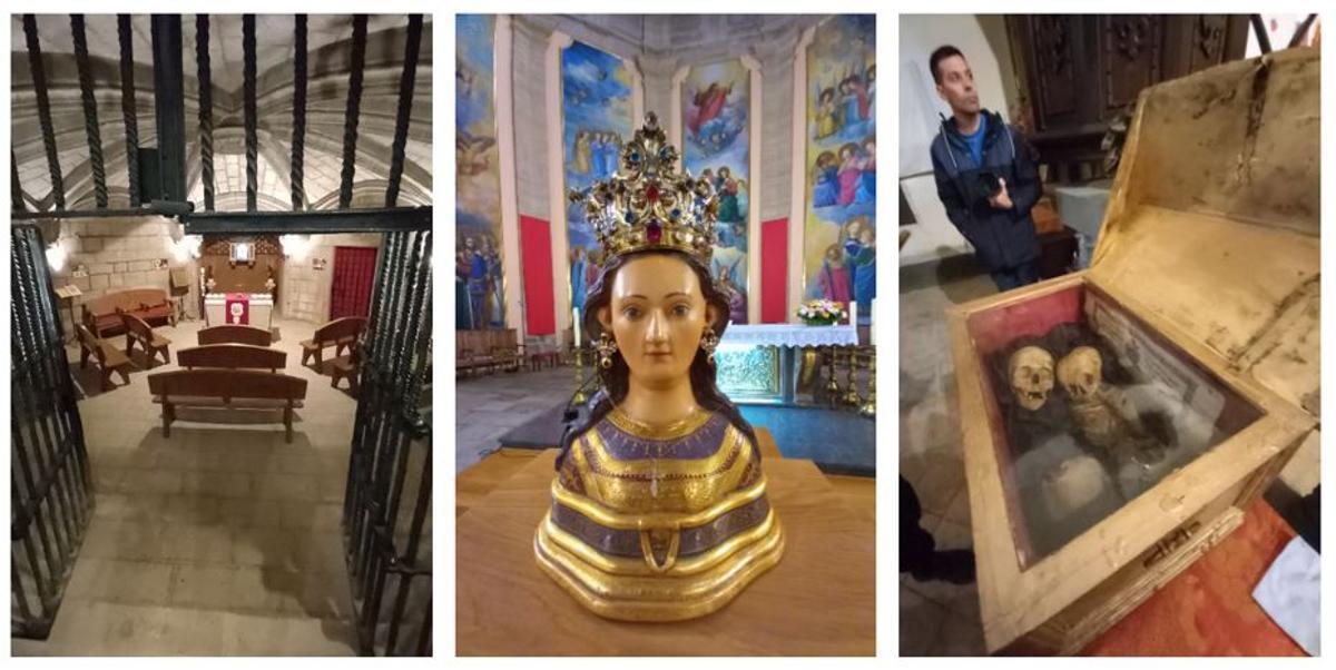 Cripta de Sant Miquel de Cardona, bust-reliquiari de Santa Calamanda i arqueta dels màrtirs de Peramea