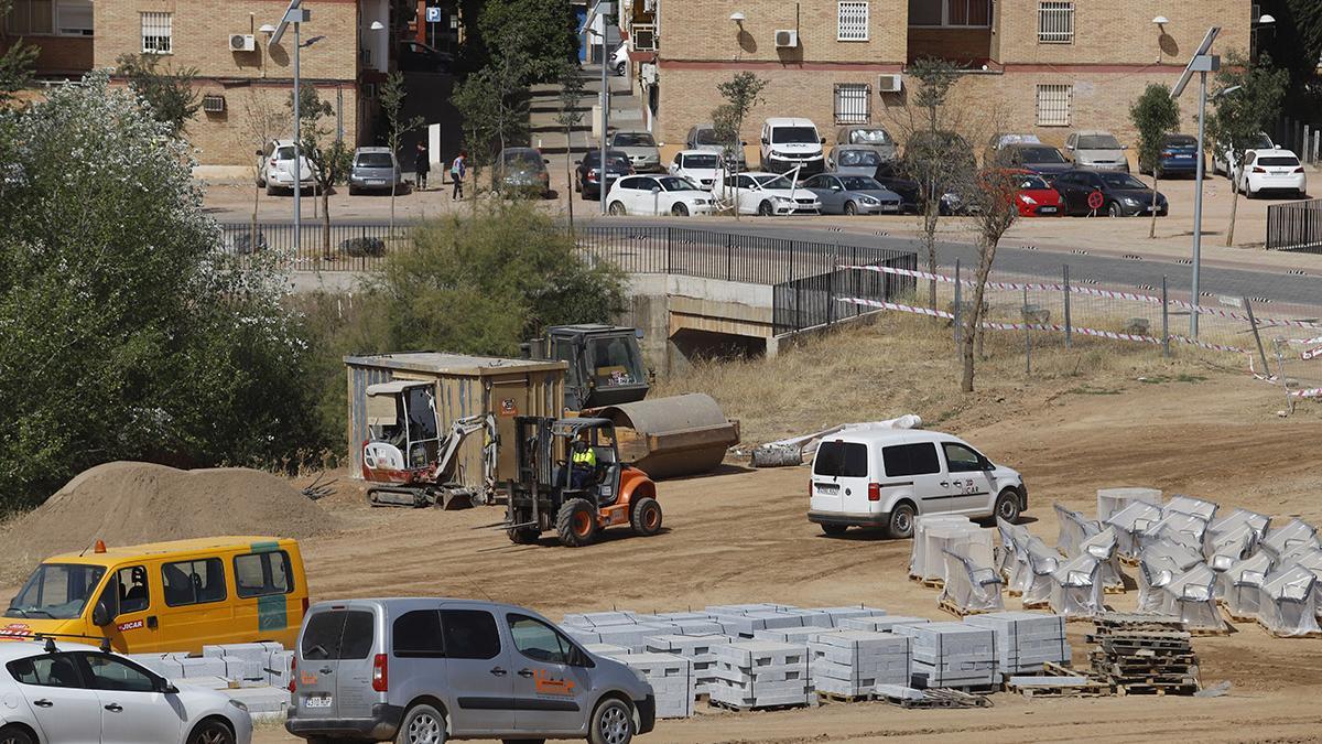 Obras de la segunda fase del parque de Levante.