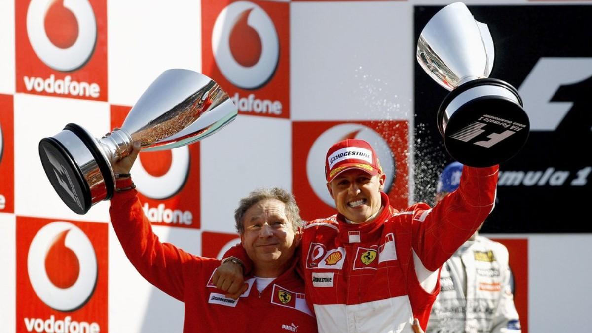 Michael Schumacher junto a Jean Todt en la época dorada de Ferrari